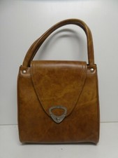 VINTAGE 1960s VINYL HANDBAG VANITY TRAVEL CASE BAG MID CENTURY