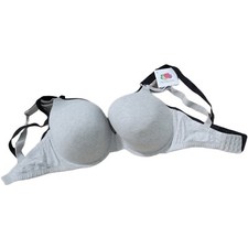 Fruit Of The Loom Women's T-shirt Bras 36 DDD 2 Pack Gray Black