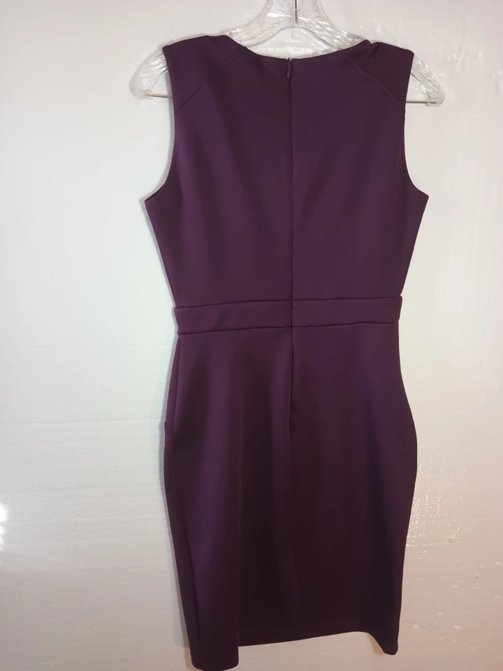 Vestido Enfocus Studio Talla Cuatro Dorado Tachonado Cintura Imperio Sin Mangas Púrpura Foto 4 de 4