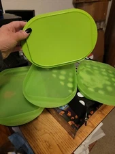 Tupperware Lime Green Fridge Stackables Set - 3 Stacking Containers and Cover