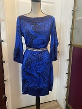 Versace 100% silk “ Blue medusa dress”, S