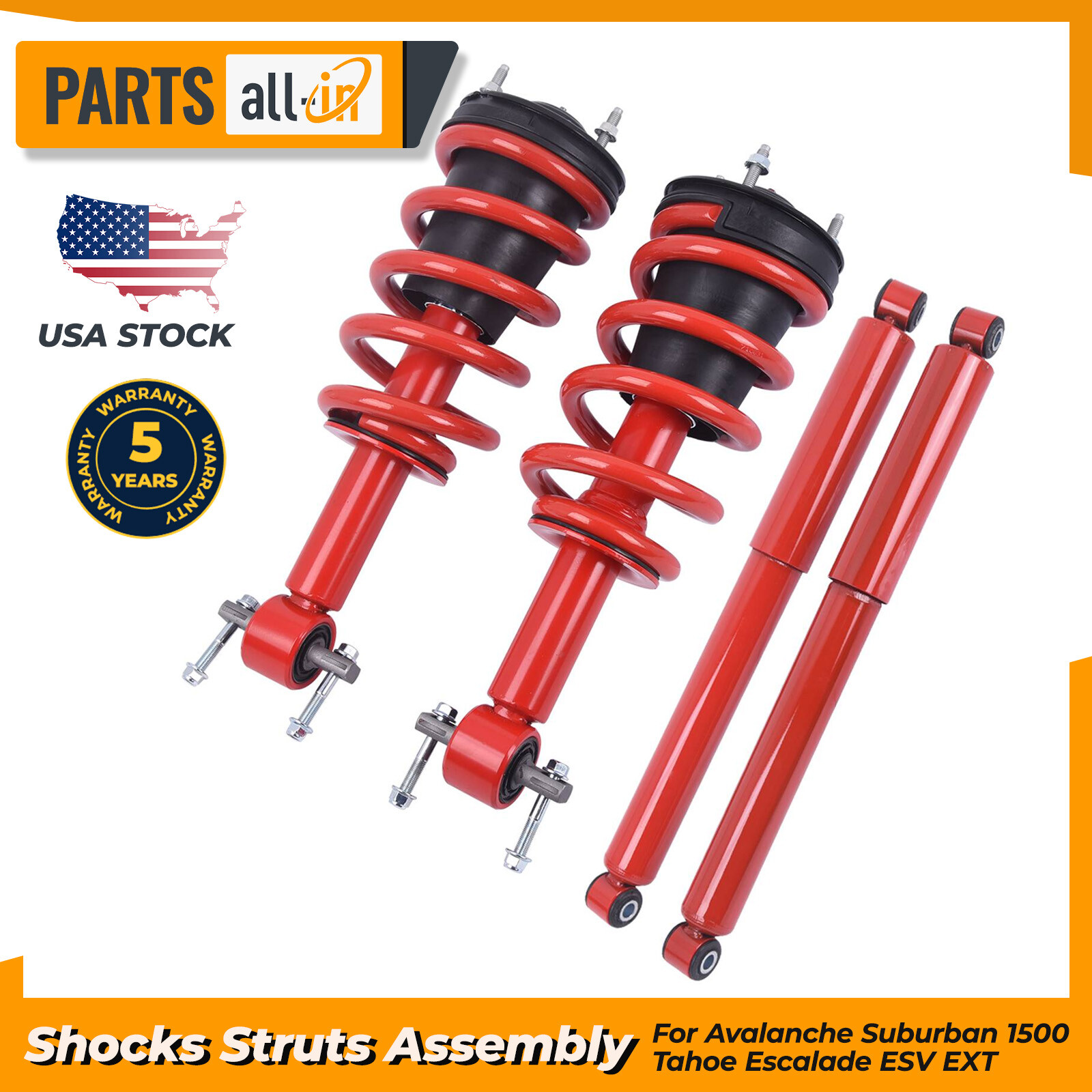 Front Rear Struts Shocks w/ Coil Springs For Avalanche Suburban 1500 ...