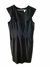 Kenneth Cole NEW Black Ruffle Accent Lined Back Zipper dress- Size 14