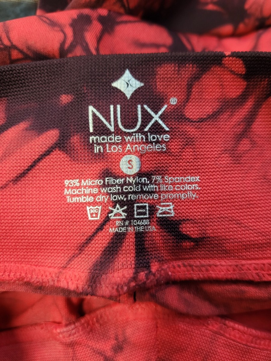 New NUX S Red Black Tie Dye Pull On Capri Legging Women | eBay