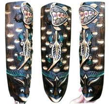 Mask Wooden Hand Carved Painted Turtle Tribal Masks Wall Hanging Ethnic Balinese