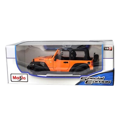 Maisto Orange 2014 Jeep Wrangler Willys Topless Kids Model Diecast