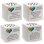 New Rainbow  Memorial Rose Bowl With  Detail Chrome Lid With Pot Insert Tributes