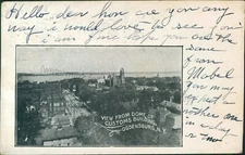 Ogdensburg, NY:  1906 View from Dome of Customs Building, New York Postcard