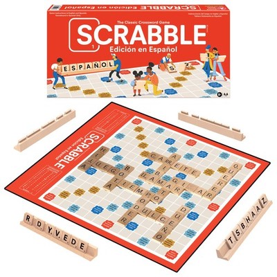 Scrabble Edicion En Espanol - 103 Wooden Tiles, Special Tiles LL RR Ñ - Fun