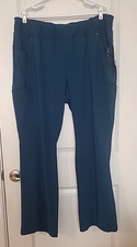 Cherokee Iflex Scrub Pants Women's Sz 2XL Pull-On Caribbean Blue Pockets seepics