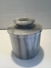 White Grey Marble Butter Bell Butter Keeper Natural Stone