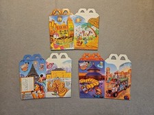 Set Of 3 Mickey And Friends Epcot 1994 Adventure Happy Meal Boxes NOS