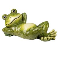 Dekofigur VerträUmter Frosch Sommerzeit Liegend 43Cm GrüN Magnesia Formano S26