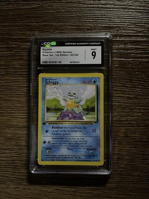 Squirtle 63 Base Set 1st Edition CGC 9 German