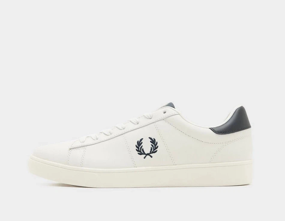 Fred Perry Spencer White Leather Upper Lace Up Rubber Outsole Walking Shoes