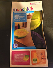 Munchkin Stack A Bowls 9-Piece Dish Set w/ Lids, BPA Free, Multicolor
