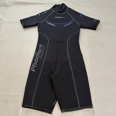 New Phantom Aquatics Women Black Shorty Wetsuit Neoprene Dive Snokrle Suit-S4790
