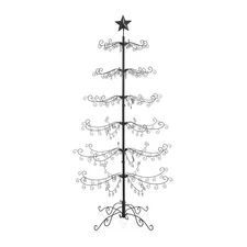 Ornament Display Stand - 6' Black Wrought Iron Christmas Tree Ornament Holder
