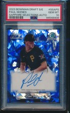 PSA 10 PAUL SKENES AUTO 2023 Bowman Chrome Draft SAPPHIRE SELECTIONS RC GEM MINT