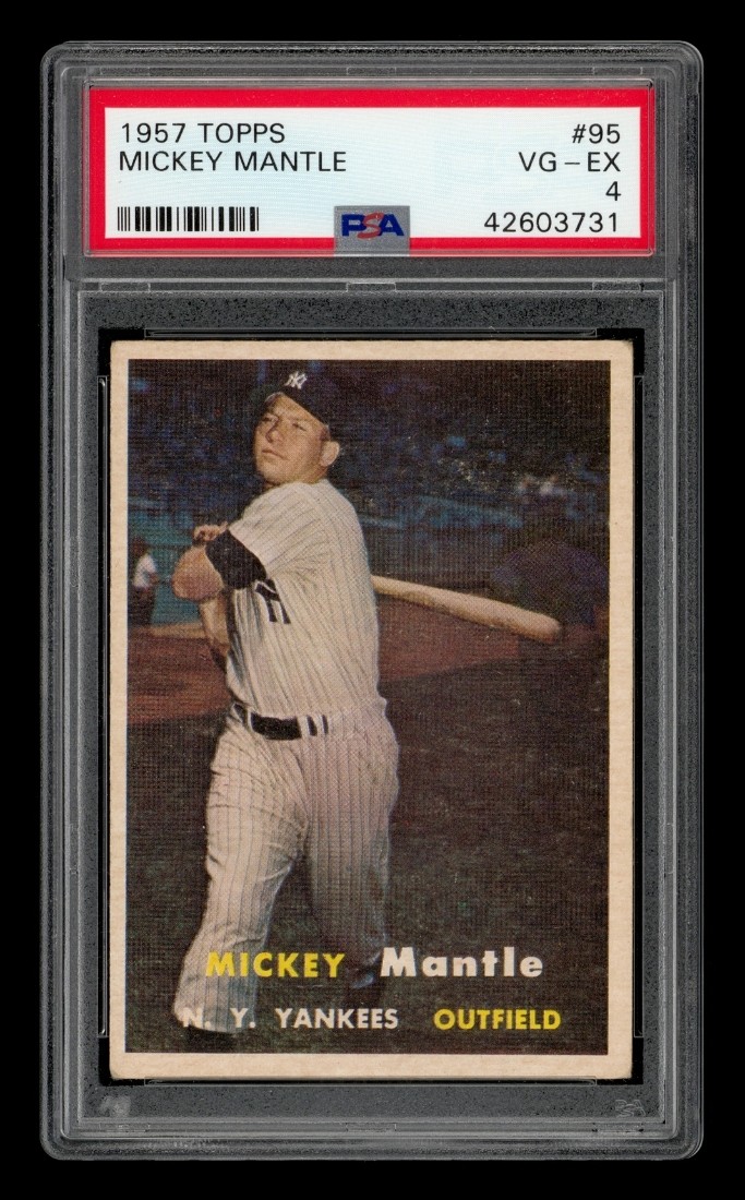 1957 Topps Set-Break # 95 Mickey Mantle PSA 4 VG-EX