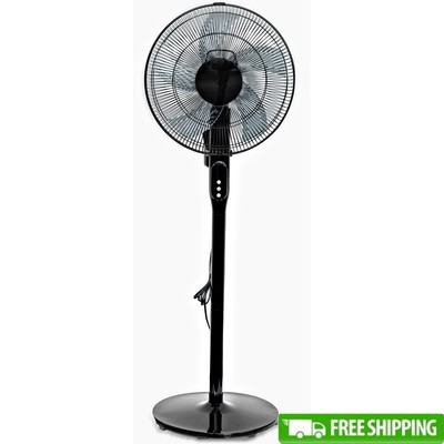 12-Speed Adjustable Height Quiet Oscillating Pedestal Fan Remote Control Timer
