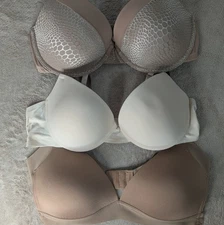 3pkBra Lot 36C Warner’s Plunge contour Tan Animal Print, Prima Valentina & 9West