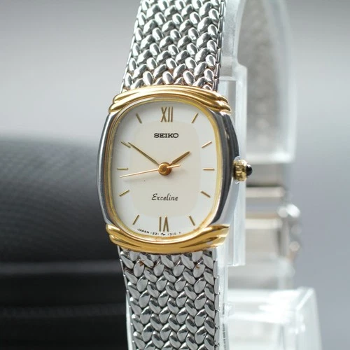 New Battery[ MINT ] Vintage SEIKO Exceline 1221-5890 QZ Women's Watch From JAPAN