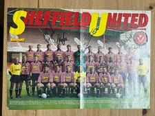Hand Signed A3 Picture - Sheffield United FC 1989/90 season - 19 signatures
