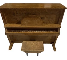Concord Mesh Miniature Doll House Furniture Upright Piano w Bench & Original Box