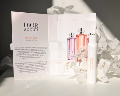 Dior Addict Peachy Glow Spray Perfume Carded Sample EDP + Tissue Paper + Bling