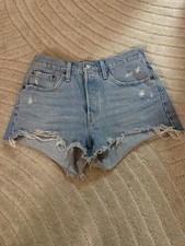 Levis 501 Womens High Rise Light Wash Blue De...