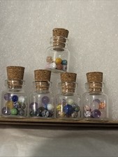 1 Tiny Glass Jar With Tiny Glass And/or Stone Marbles
