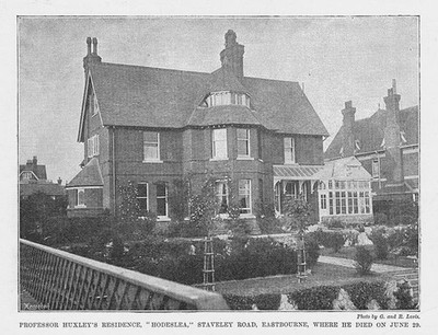 EASTBOURNE Hodeslea, Staveley Road, Huxley's Residence - Antique Print 1895