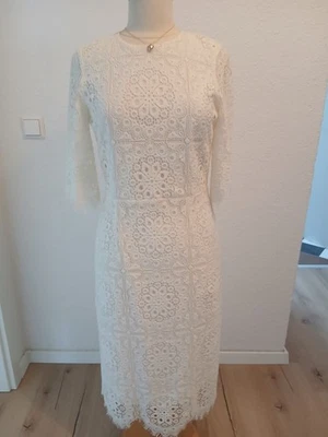 Neues Kleid Rückenfrei Weiß Spitze Etuikleid Gr.38 M Standesamt Sommer  - Bild 1 von 4