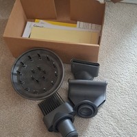 Dyson Hair Dryer Attachment Set Diffuser Concentrator Comb & Ring Grey Plastic