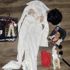  Elvis Deluxe Kids Costume Large12-14 Jumpsuit COMPLETE W/ wig, glasses, mic 