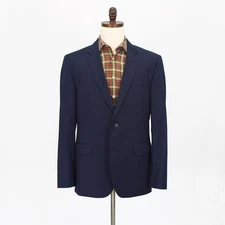 Hugo Boss 44R Navy Sport Coat Blazer Jacket Solid 2-Button Wool