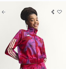 NWT Adidas Women s M Pink/Purple 3-Stripes JKT Jogger Pants Drawstring