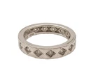 925 Silver  Vintage Cubic Zirconia Diamond Pattern Band Ring Sz 8  RG26494