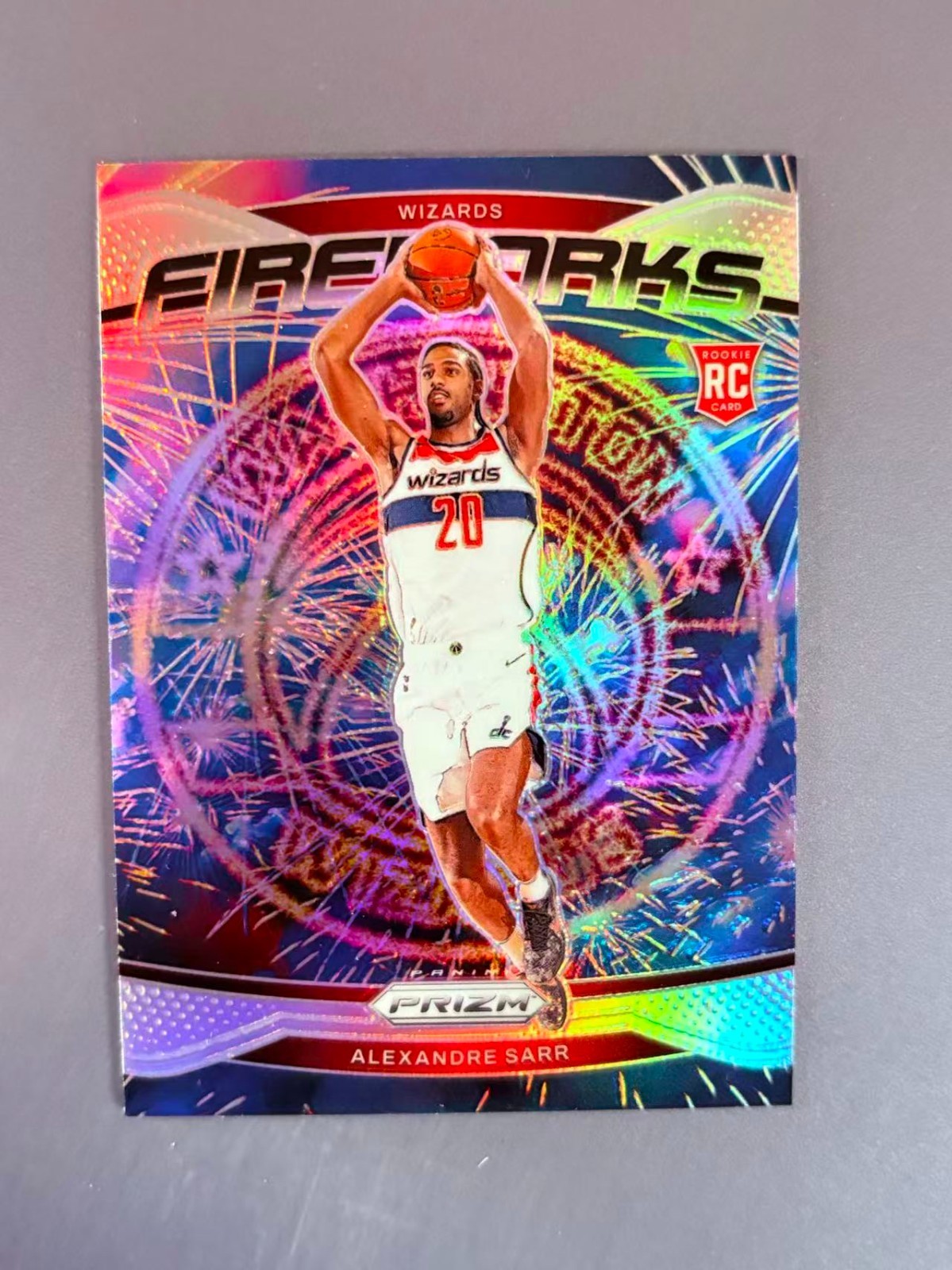 Alexandre Sarr 2024-25 Panini Prizm Fireworks Silver Prizm RC #21