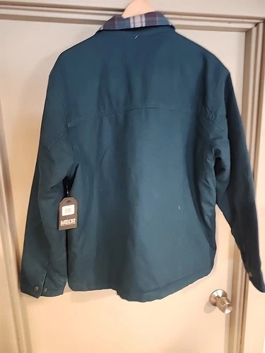 Valor Mens Utility Jacket Size Medium Calvary Twill Coat Flannel Collar Green image 10