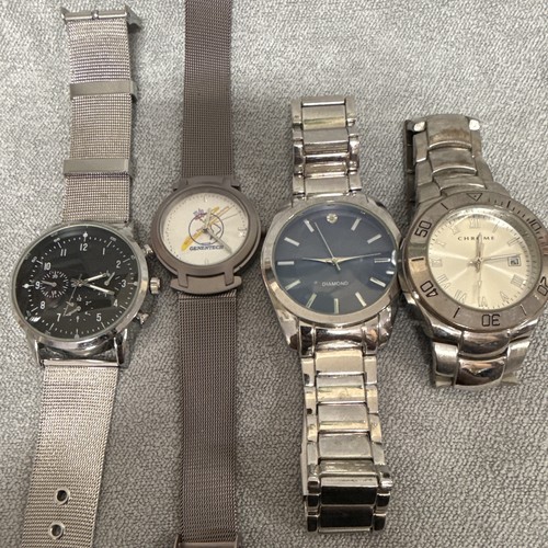 GENENTECH CHROME Diamond Mixed Lot 4 Unisex Wristwatches Chronograph Date