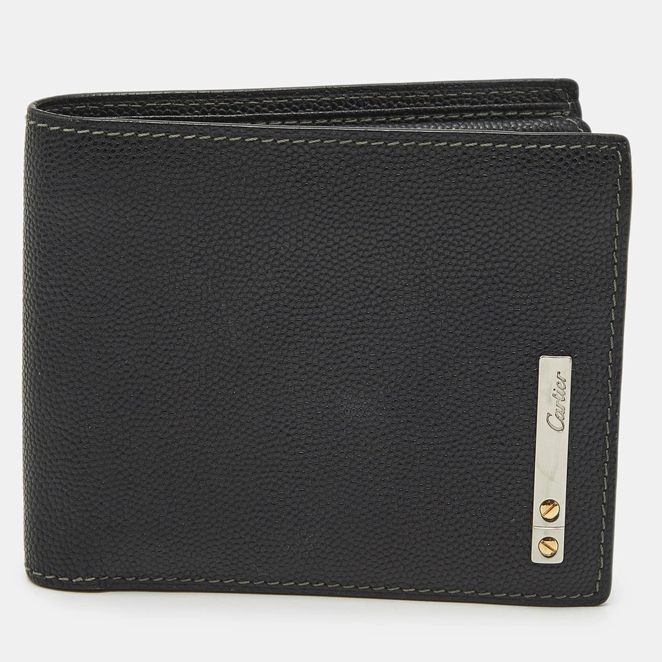 Cartera Cartier Santos de Cartier de cuero negra plegable