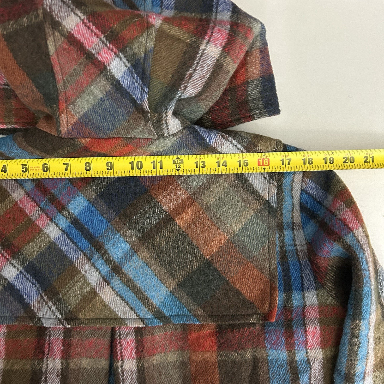 Veronica Beard Virgin Wool Hooded Plaid Duffel Jacket Womens Size 12