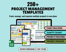 Project Management Template Excel, Project Management Spreadsheet, Gantt Chart
