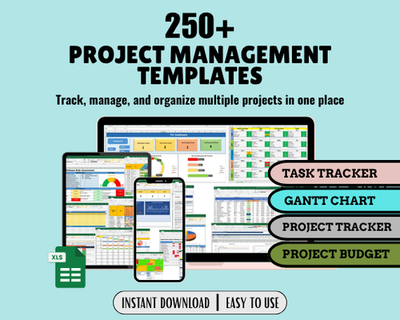 #ad Project Management Template Excel Project Management Spreadsheet Gantt Chart $9.74