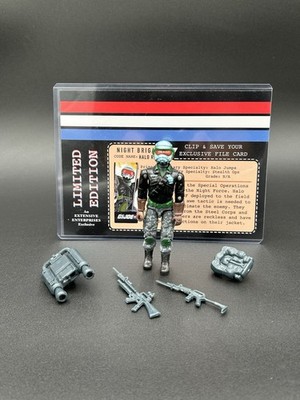 Steel Brigade Night Force Custom 1987 Style GI Joe Black Major With Card