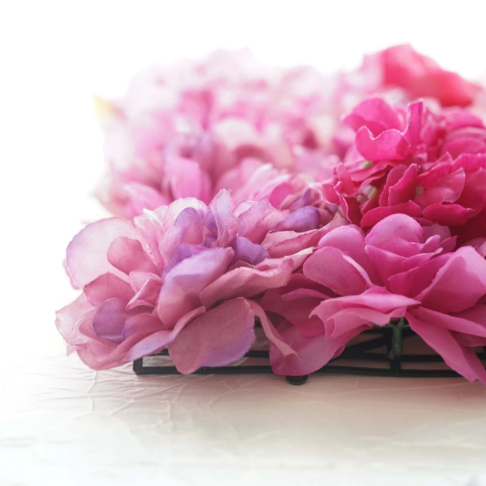 13 sq ft Purple and Violet Assorted Silk Flowers Wall Backdrop Panels Wedding - Image 3 of 4