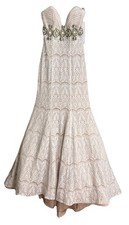 Rachel Allan 7138 White Nude Lace Formal Prom Quincea era Gala Gown 4 Dress NWT.