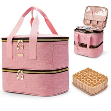 Nail Polish Organizer, Double Layer Nail Organizer and Storage Box Holds 42 B...